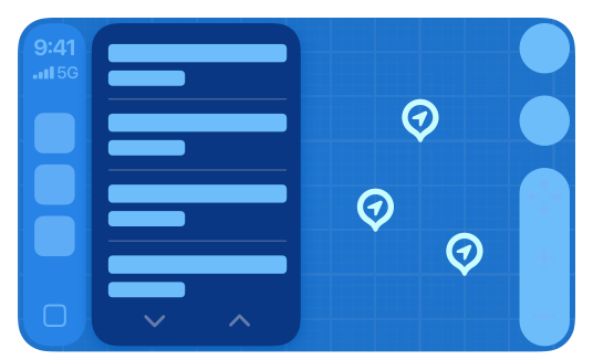 Apple’s point-of-interest template: selectable places beside a map